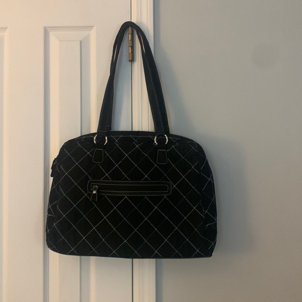 Vera Bradley Laptop Bag Quilted Commuter Tote Bag in Black used condition